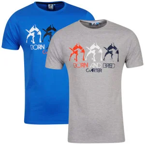 Carter Men's Samuel T-Shirt 2-Pack - Grey Marl and Cobalt - S - Grey Marl and Cobalt Afbeelding 1