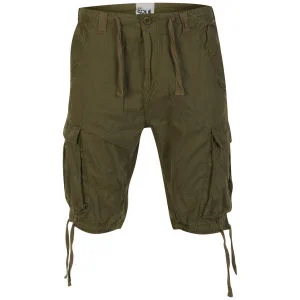 55 Soul Heren Spirit Shorts - Kaki - 28 - Kaki Afbeelding 1