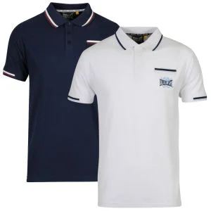 Everlast Men's 2-Pack Polo - Navy/White & White/Navy - S - Navy Multi / White Multi Afbeelding 1