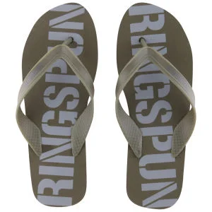 Ringspun Men's Glen Flip Flops - Khaki - 6-7 - Kaki Afbeelding 1