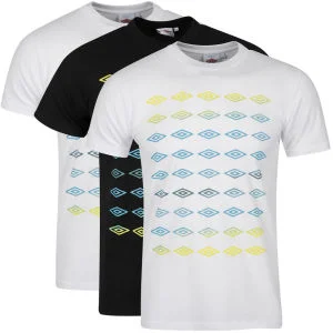Umbro Men's 3-Pack T-Shirts - White / White / Black - S - White/White/Black Afbeelding 1