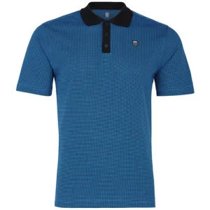 K-Swiss Men's Check Jacquard Polo Shirt - Brilliant Blue/Black - S - Brilliant Blue/Black Afbeelding 1