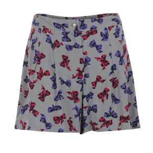 Sugarhill Boutique Women's Bow Print Shorts - Grey - 8 - Grijs Afbeelding 1