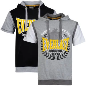 Everlast Men's 2-Pack Short Sleeve Layered T-Shirts - Grey/White Sleeve and Black/Grey - S - Grey/White & Black/Grey Afbeelding 1