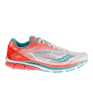 Saucony Women's Cortana 4 Neutral Running Shoes (Medium Width) - White/Pink/Blue - 4 - White/Pink/Blue Afbeelding 1