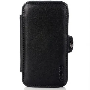 Knomo Black Leather iPhone 4 Folio Case Afbeelding 1