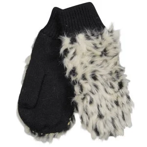SNOW LEOPARD FAUX FUR MITTENS - One size - Beige Afbeelding 1