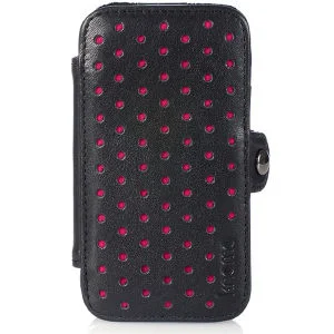 Knomo: Fuchsia Perforated iPhone 4 Folio Case Afbeelding 1