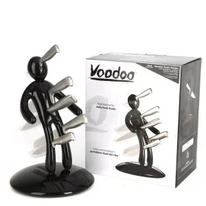 Black Voodoo Knife Block with 5 Knives by Raffaele Iannello Afbeelding 1