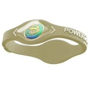 Power Balance -The Original Performance Wristband Khaki With White Lettering - S - Kaki Afbeelding 1