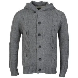 Jack & Jones Men's Cable Cardigan - Grey Marl - S - Grijs Afbeelding 1