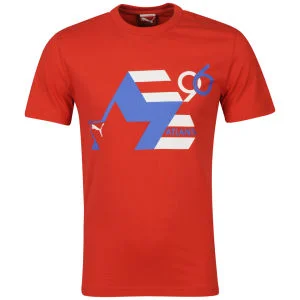 Puma Men's Atlanta Graphic T-Shirt - Tomato Red - S - Tomato Red Afbeelding 1