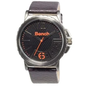 Bench Men's Black Dial Orange Detailed Watch Afbeelding 1