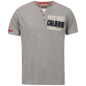 Tokyo Laundry Men's Carrington Kyoto Beach T-Shirt - Light Grey Marl - S - Light Grey Marl Afbeelding 1