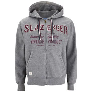 Slazenger Men's St. John Zip Thru Applique Hoody - Dark Grey Marl - S - Dark Grey Marl Afbeelding 1