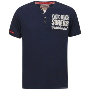 Tokyo Laundry Men's Carrington Kyoto Beach T-Shirt - Mood Indigo - S - Mood Indigo Afbeelding 1