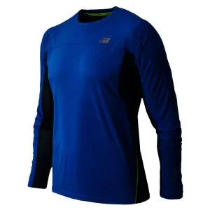 New Balance Men's Running Impact Ice Long Sleeve T-Shirt - Laser Blue/Petrol - S - Laser Blue/Petrol Afbeelding 1