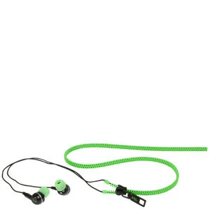 iHip Zip Tangle Free Zippered Earphones - Green Afbeelding 1