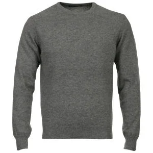 Romeo Gigli Men's Italian Crew Neck Cashmere Jumper - Grey - M - Grijs Afbeelding 1
