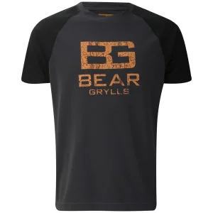 Craghoppers Men's Bear Grylls Technical T-Shirt (Large Logo) - Black Pepper - S - Black Pepper Afbeelding 1