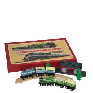 Traditional Wooden Train Set - Retro Board Game Afbeelding 1