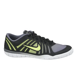 Nike Women's Free 3.0 Studio Dance Training Shoes - Cool Grey/Volt Green/Black - UK 4 - Grijs Afbeelding 1