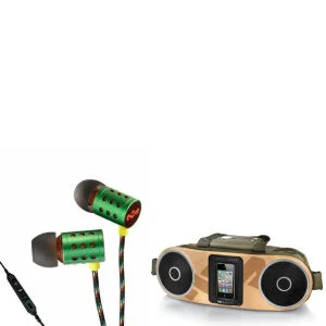 The House of Marley Bag of Rhythm Portable Audio System & Midnight Ravers Earphones with Mic - Rasta Afbeelding 1