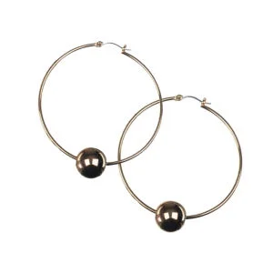 French Connection Ball Drop Hoop Earrings Afbeelding 1