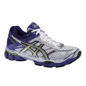 Asics Women's Gel-Cumulus 16 Trainers - White/Lightning/Purple - 4 - White/Yellow/Purple Afbeelding 1
