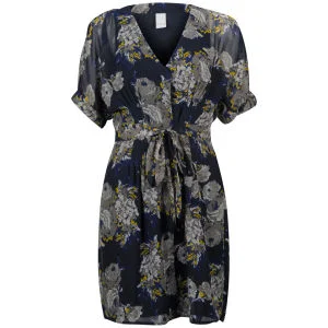 VILA Women's Derika Dress - Navy - XS - Navy blauw Afbeelding 1