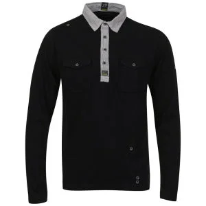 Brave Soul Men's Prometheus Jersey Combo Shirt - Black - S - Zwart Afbeelding 1