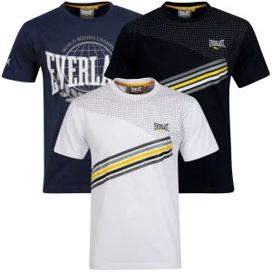 Everlast Men's 3-Pack Graphic T-Shirts - White/Black/Navy - S - White/Black/Navy Afbeelding 1