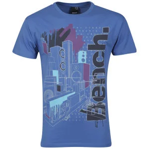 Bench Men's Big City Print T-Shirt - Blue - S - Blauw Afbeelding 1