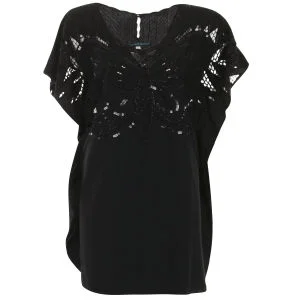 Sugarhill Boutique Woman's Sequinned Batwing Butterfly Dress - Black - 8 - Zwart Afbeelding 1