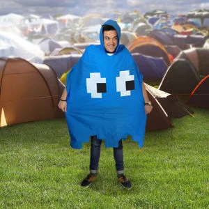 Retro Arcade Poncho Blue Afbeelding 1
