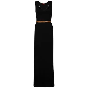 Influence Women's Racer Back Maxi Dress with Belt - Black - S-M - Zwart Afbeelding 1