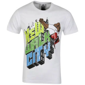 adidas Men's New Walk City T-Shirt - White/Slime - XS - White/Slime Afbeelding 1