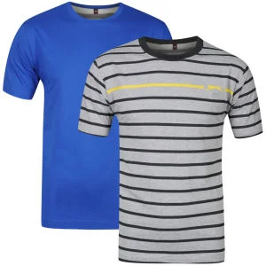 Slazenger 2-Pack T-Shirts voor Heren - Blauw/Grijs/Donkergrijs - S - Blue/grey/charcoal Afbeelding 1