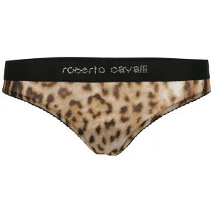 Roberto Cavalli Women's Animal Print Thong - Brown - S - Brown Afbeelding 1
