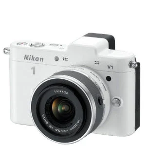 Nikon 1 V1 Compact System Camera with 10-30mm Lens Kit - White (10.1MP) 3 Inch LCD Afbeelding 1