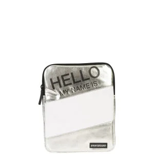 Sprayground Hello My Name Is IPAD Case- Metallic Silver Afbeelding 1