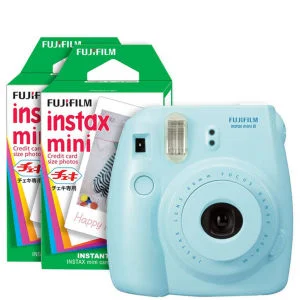 Fujifilm Instax Mini 8 Instant Photo Camera Bundle with 40 Photo Film Pack - Blue Afbeelding 1