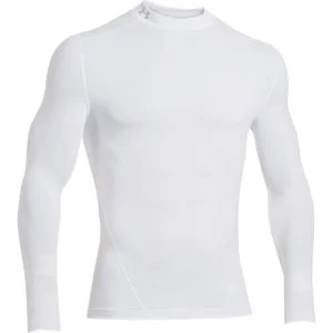 Under Armour Men's Evo Coldgear Compression Long Sleeve Mock - White/Steel - S - White/Steel Afbeelding 1