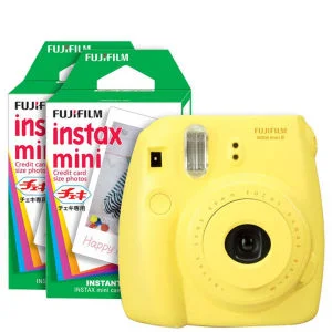Fujifilm Instax Mini 8 Instant Photo Camera Bundle with 40 Photo Film Pack - Yellow Afbeelding 1