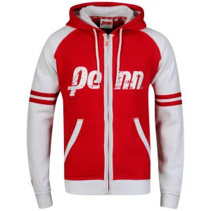 Penn Men's Zip Thru Loo Hoody - Red/White/Red - S - Red/White Afbeelding 1