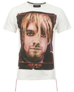 House of The Gods Men's Kurt Cobain T-Shirt - White - XL Afbeelding 1