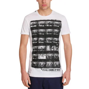 Mas-if Men's Coming Up Roses T Shirt - White - S - Wit Afbeelding 1