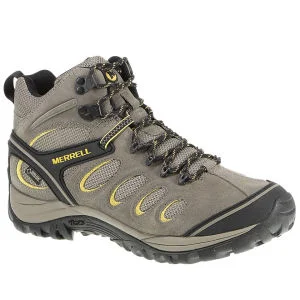Merrell Men's Chameleon 5 Mid Ventilator Gore Tex Hiking Boots - Boulder/Yellow - 7 - Boulder/Yellow Afbeelding 1