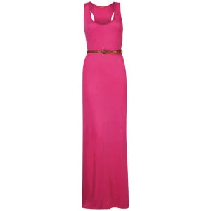 Influence Women's Racer Back Maxi Dress with Belt - Hot Pink - S-M - Hot Pink Afbeelding 1