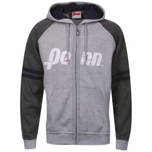Penn Men's Zip Thru Loo Hoody - Grey Marl/Charcoal/Navy - S - Grey Marl/Charcoal/Navy Afbeelding 1